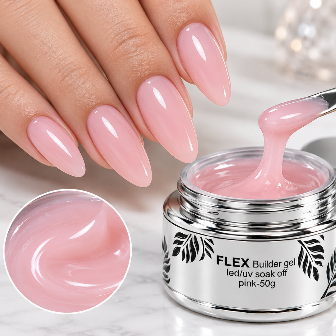 Flex Pink Builder Gel 50g, Russian Manicure Gel, pink builder gel, natural pink builder gel, Russian manicure builder gel